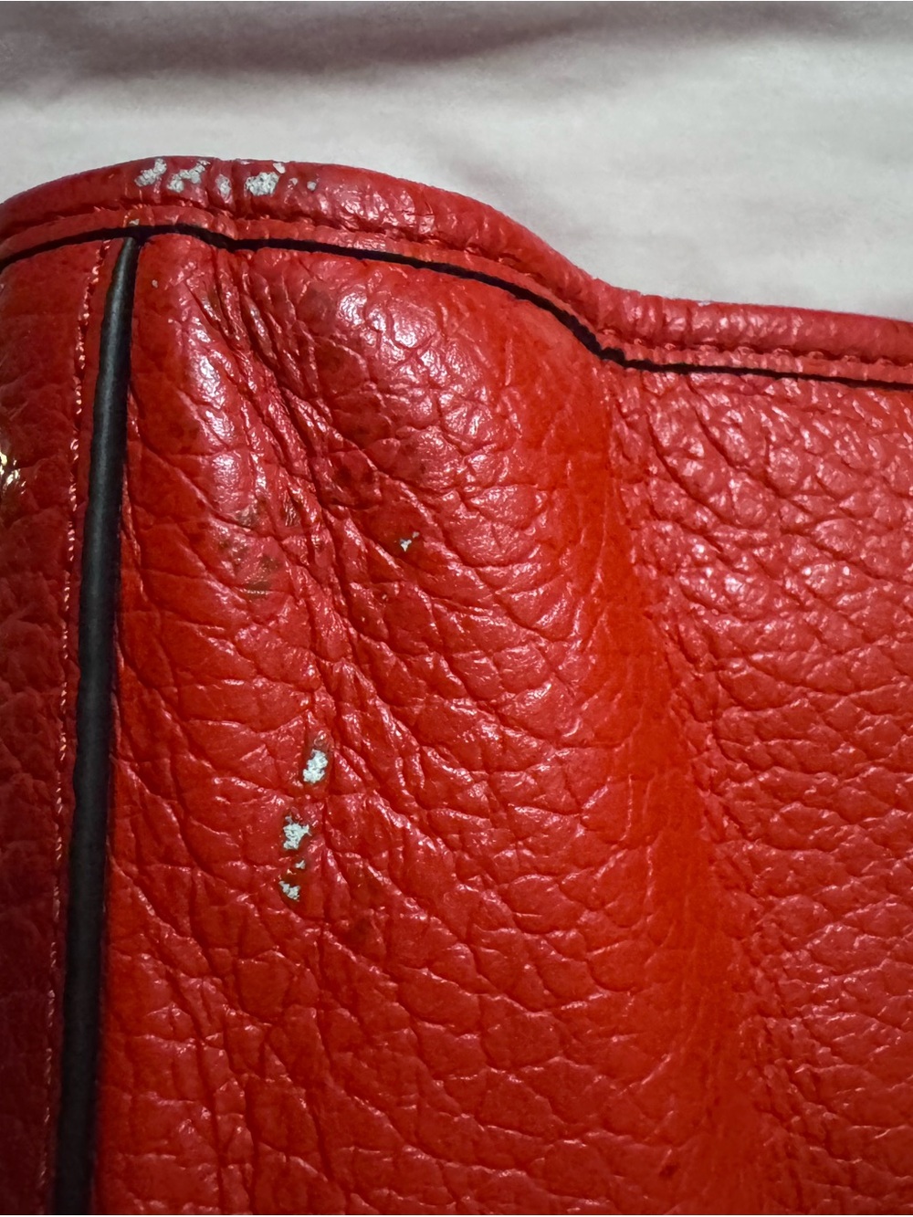 Michael Kors Red Pebbled Leather Dome Satchel with Gold-Tone Hardware - Picture 7 of 7